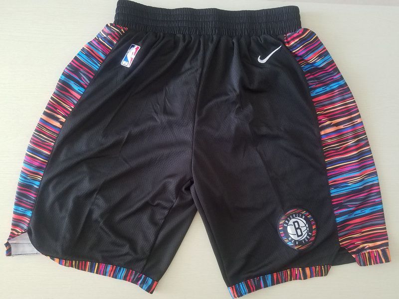 Men 2019 NBA Nike Brooklyn Nets black shorts->brooklyn nets->NBA Jersey